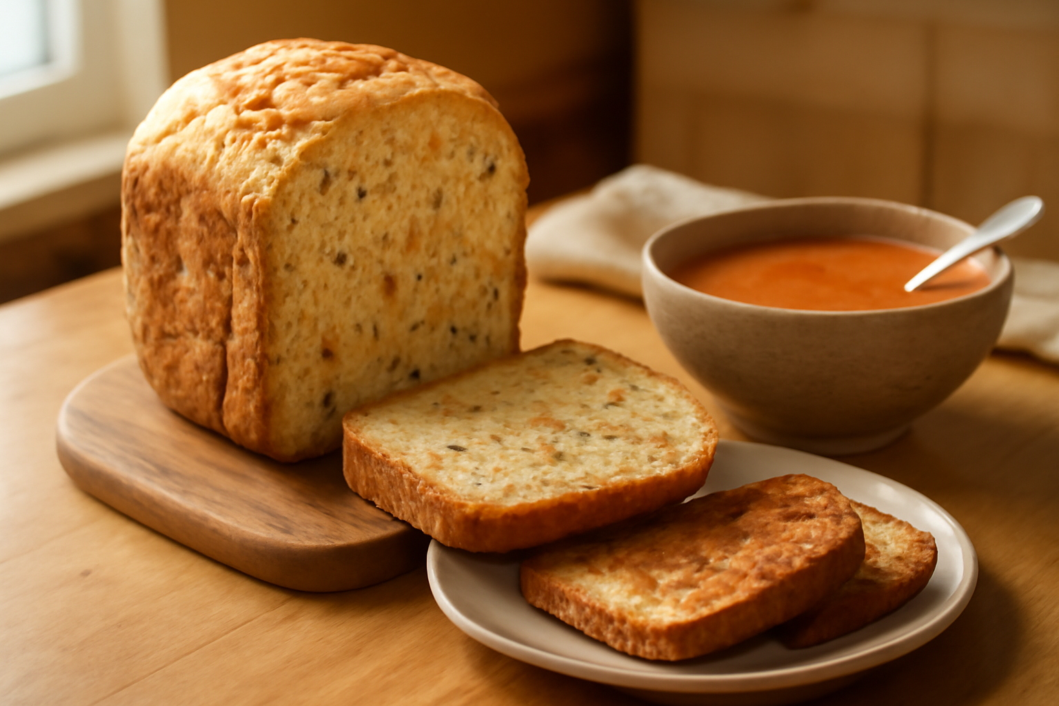 Cheddar Chive Savoury Loaf (Bread Machine, Soup and Toast)