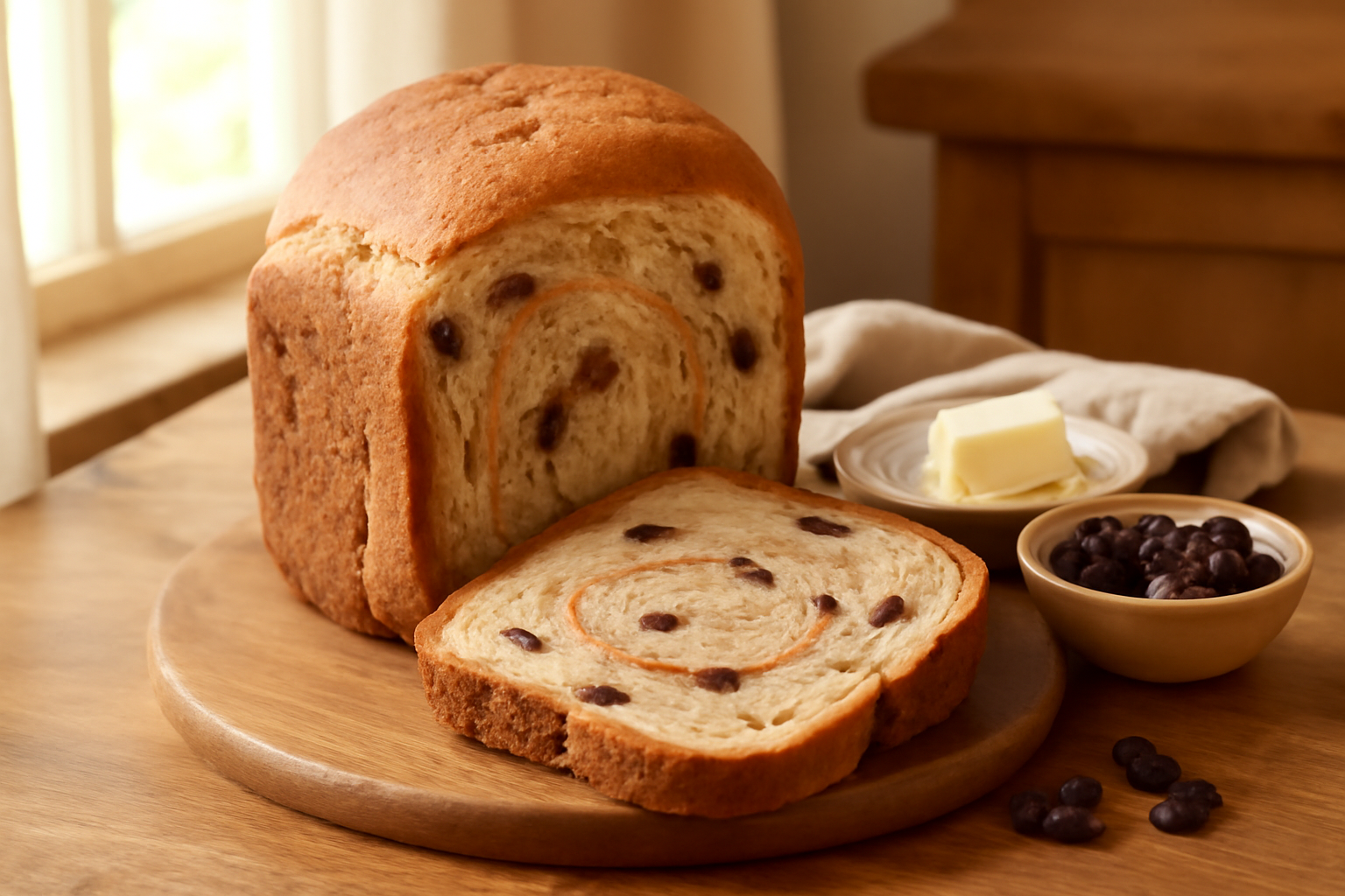 Cinnamon Raisin Breakfast Bread (Bread Machine, Soft Slice)