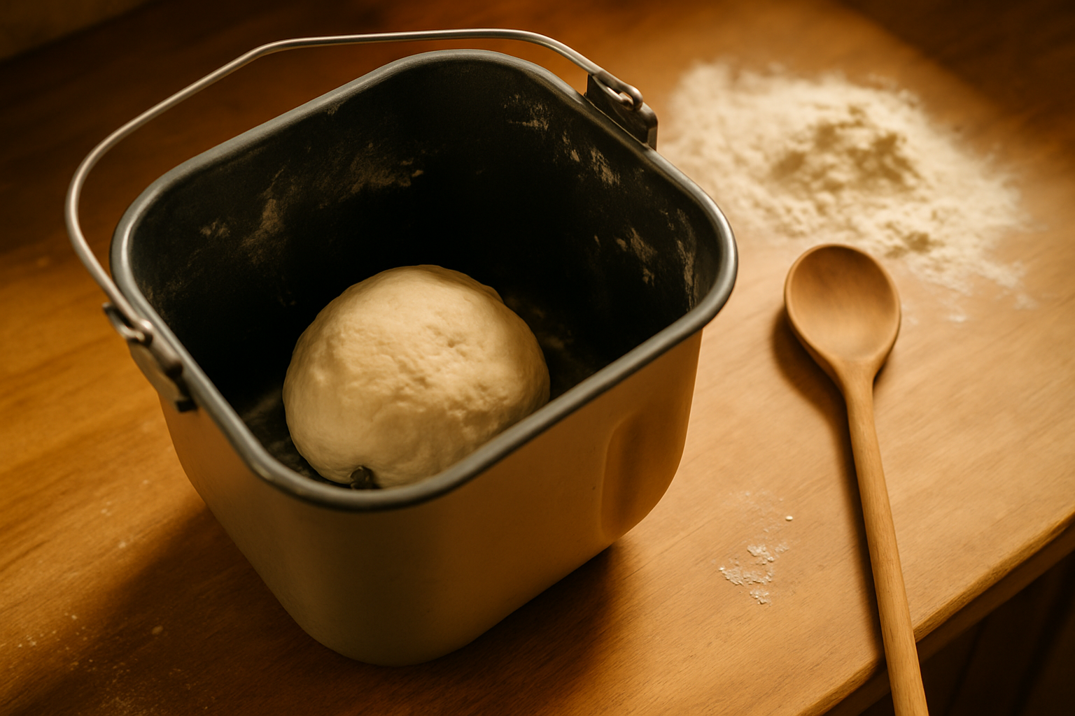 Checking bread machine dough texture