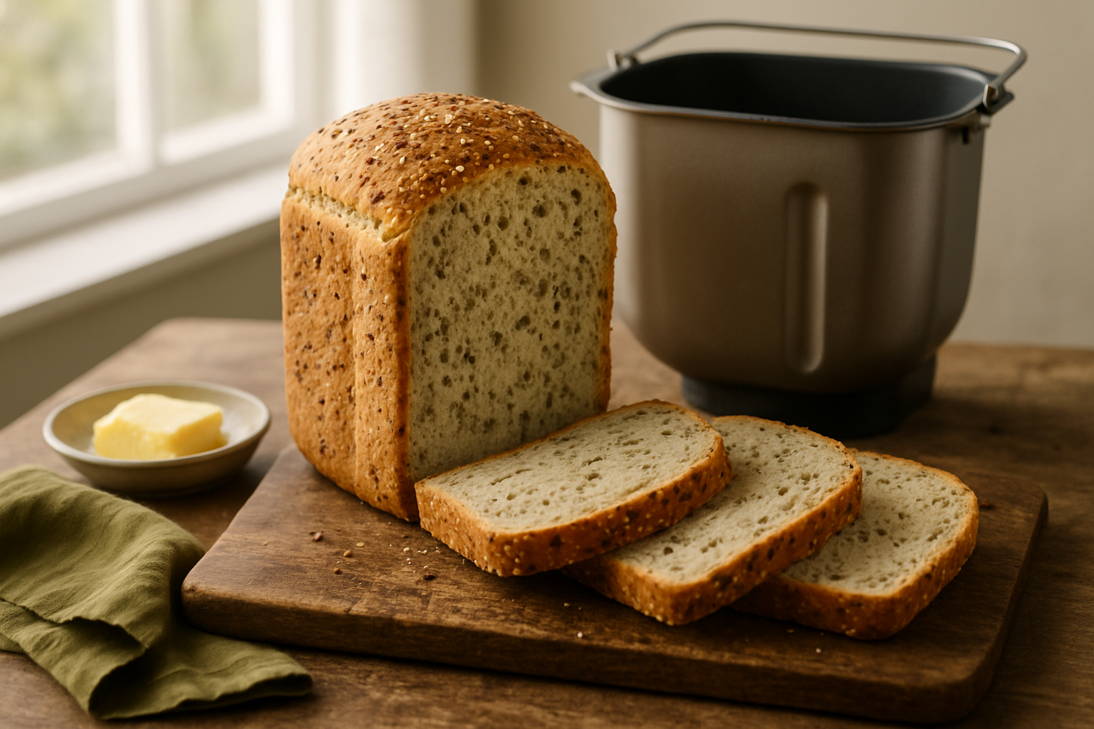 Savoury seeded bread machine loaf